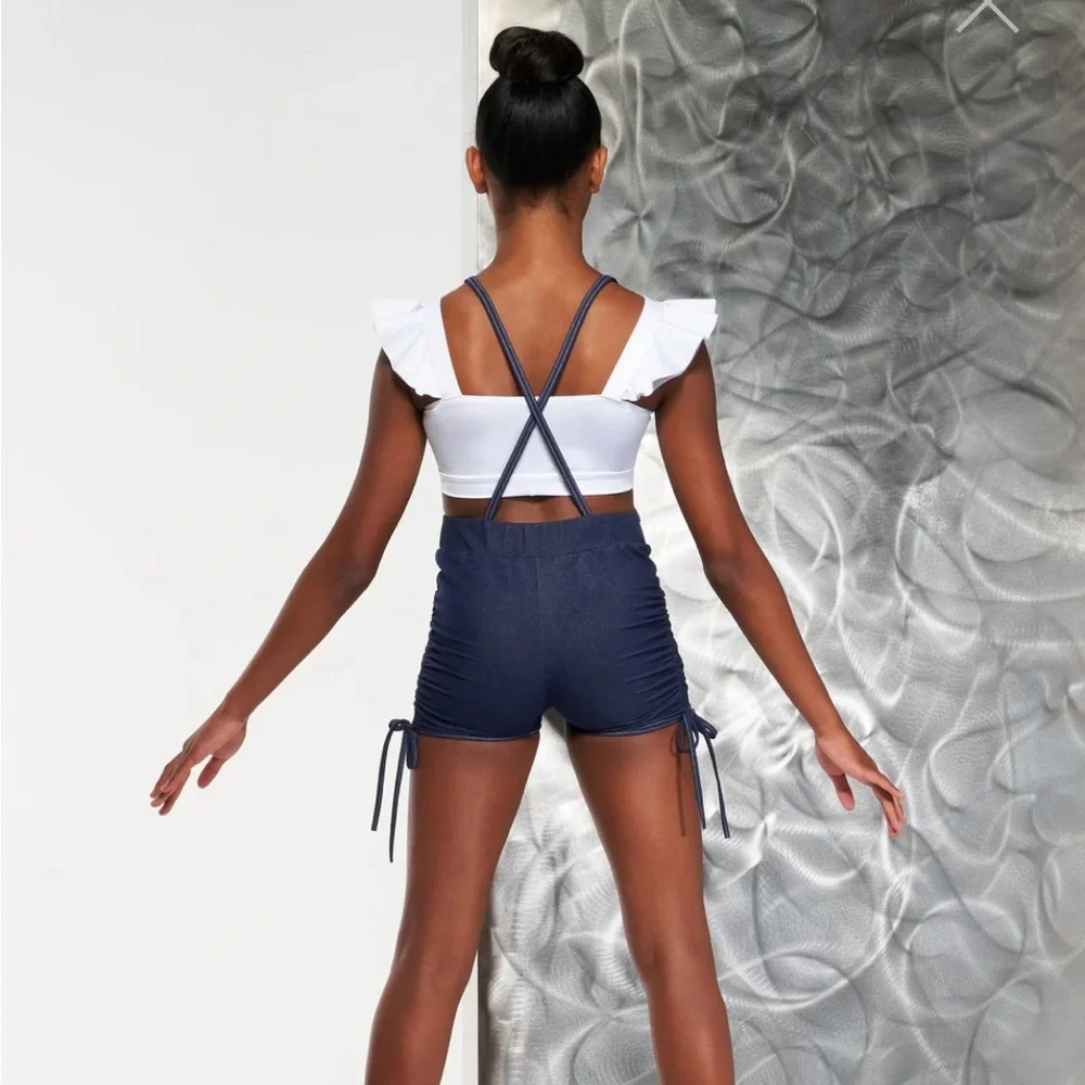 Kellé Costume On The Rise custom purple crop top and navy overalls Size teen/LC - Picture 4 of 11